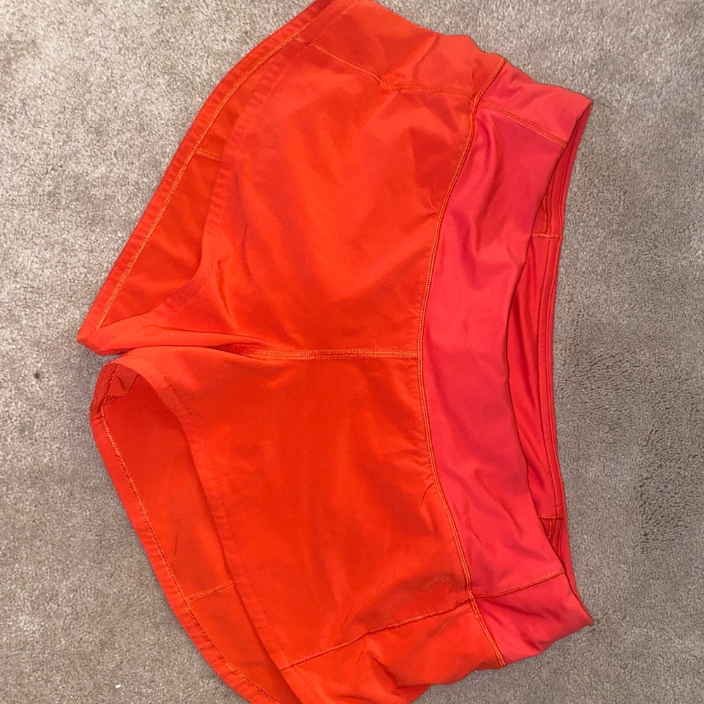 Lululemon Athletic Red Orange Athletic Shorts Lightweight Design